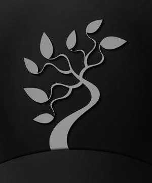 Tree and waves. 스톡 일러스트