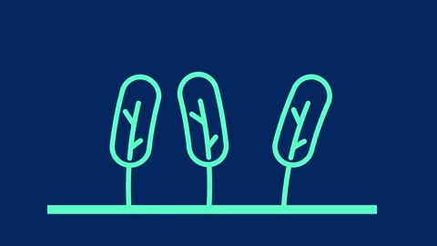 Tree animation 2D. Wind flowing thought the trees animation Stock Footage 142927629