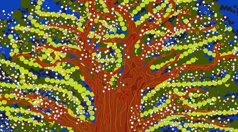 Tree animation zoom out Stock Footage 1216527