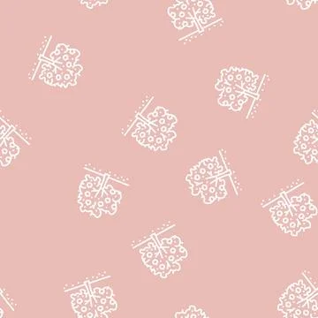 Tree apple fruit line seamless pattern イラスト素材
