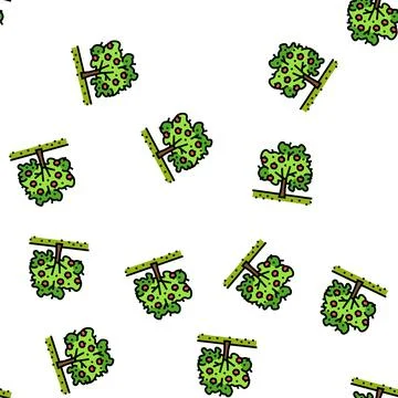 Tree apple fruit vector seamless pattern Stock Illustration