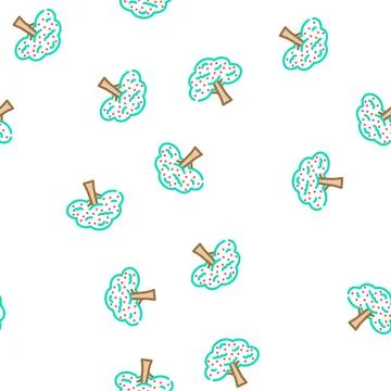 Tree apple vector seamless pattern Stock Illustration