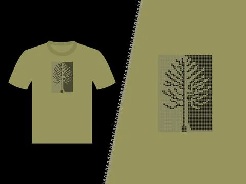 Tree Art Shadow Vector T Shirt Design Illustrazione stock