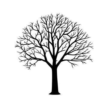 Tree-art-silhouette-without-leaves (2) Illustrazione stock