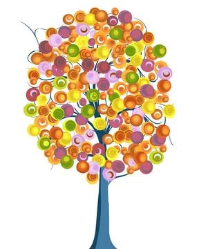 Tree Artistic drawing sketch of a tree in vivid colors Copyright: xZoonar.... Stock Photos