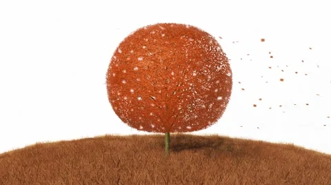 Tree in autumn, falling leaves Stock Footage 43736660