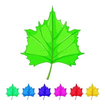 Tree autumn leaf cartoon vector graphic Stock Illustration