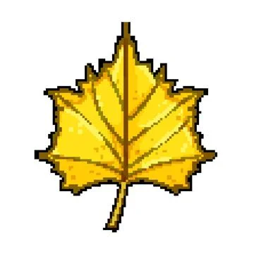 Tree autumn leaf pixel art vector illustration Illustrazione stock