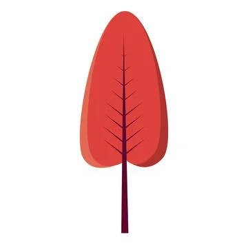 Tree with autumn leaves flat design, Vector Stock Illustration