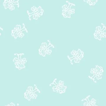 Tree autumn line seamless pattern Stock Illustration