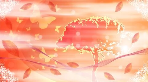 Tree background with place for text Stock Illustration