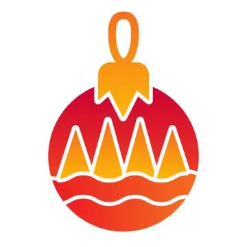 Tree ball flat icon. Tree toy decoration symbol, gradient style pictogram on 库存插图