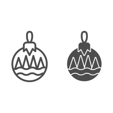 Tree ball line and solid icon. Tree toy decoration symbol, outline style イラスト素材