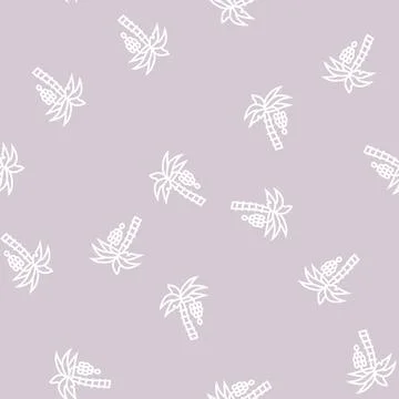 Tree banana line seamless pattern Stock Illustration