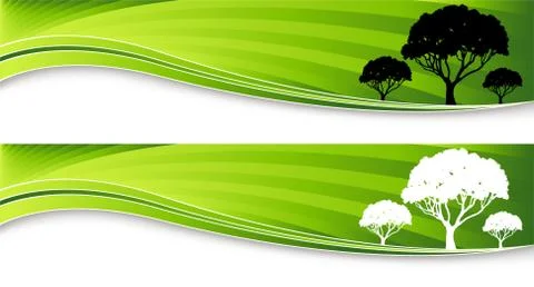 Tree banners Stock Illustration