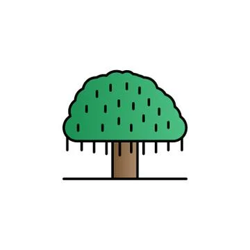 Tree, banyan color gradient vector icon Illustrazione stock