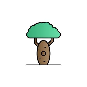 Tree, baobab color gradient vector icon Stock Illustration