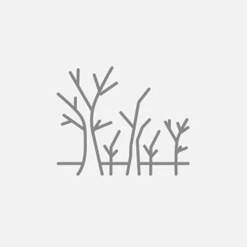 Tree with bare branches line icon Stock Illustration