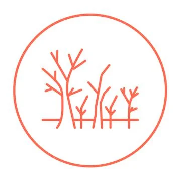 Tree with bare branches line icon Stock Illustration