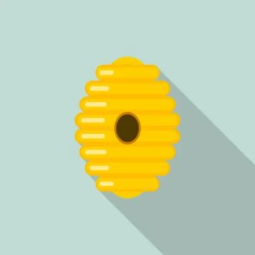 Tree bee hive icon, flat style Illustrazione stock