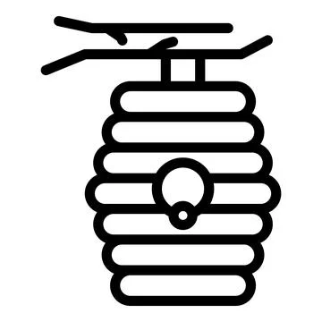 Tree bee hive icon, outline style Illustrazione stock