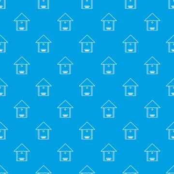 Tree beehive pattern vector seamless blue Stock Illustration