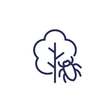Tree beetle icon, line vector Illustrazione stock