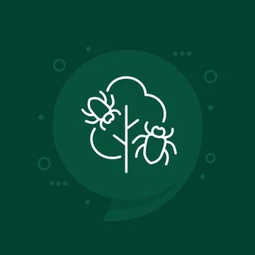 Tree beetles line icon, vector Illustrazione stock