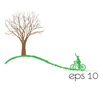 Tree an bicycle over white background vector illustration Stock Illustration