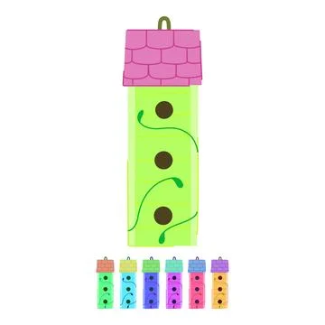 Tree bird house vector cartoon graphic Stock Illustration