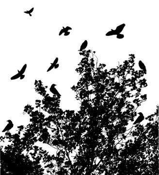 Tree With Birds Stock-Illustration