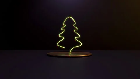 Tree On Black background Loop Video stock 220723251