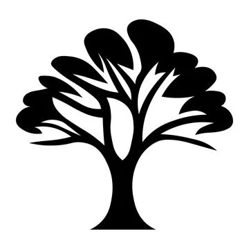 Tree black logo isolated on white background Stock Illustration