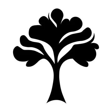 Tree black logo isolated on white background Stock Illustration