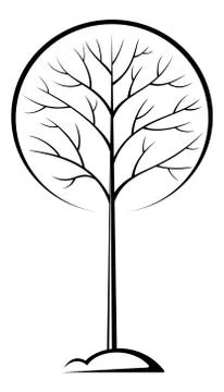 Tree Black Pictogram Stock Illustration