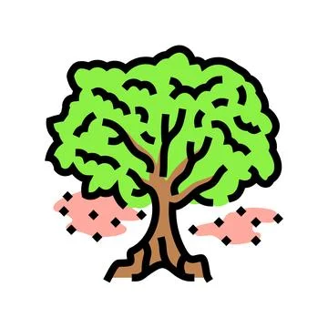 Tree bloom pollen cloud color icon vector illustration Stock Illustration