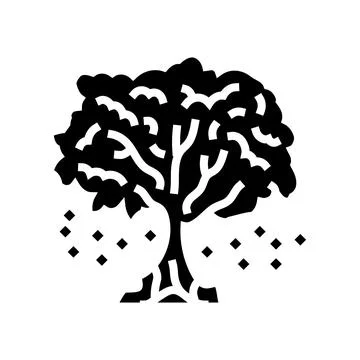 Tree bloom pollen cloud glyph icon vector illustration Stock Illustration