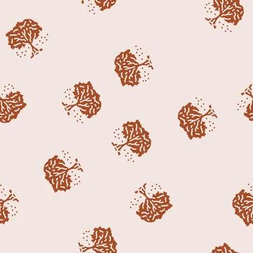 Tree bloom pollen cloud glyph seamless pattern Stock Illustration