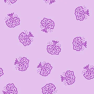 Tree bloom pollen cloud line seamless pattern Ilustração Stock