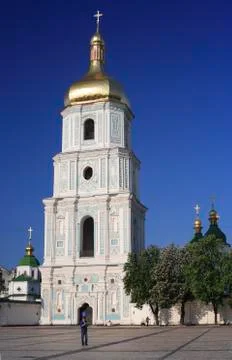 Tree blue clock tower dome europe facade skyline Stock Photos