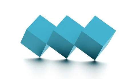 Tree blue cubes icon concept rendered on white background Stock Illustration