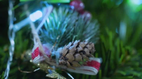 A tree with blue lights on it Stock Footage 277516600