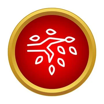 Tree branch icon with falling autumn leaves Stockillustratie