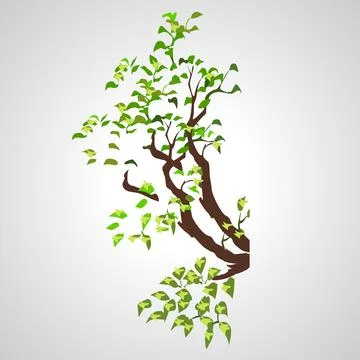 Tree branch isolated illustration Stock Illustration
