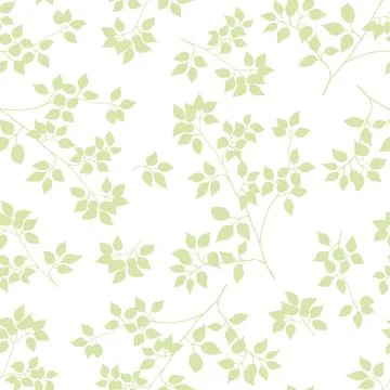 Tree branch with leaves seamless vector pattern Stock Illustration