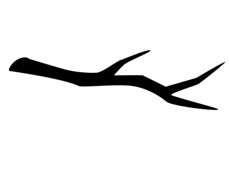 Tree branch, part of plant - vector silhouette image for stencil, logo Stock Illustration