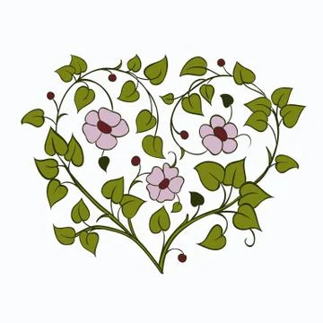 Tree branch in the shape of a heart. Element for design tree Stock Illustration