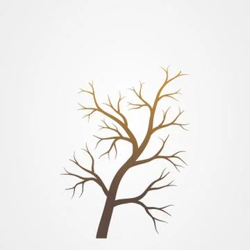 Tree branch without leaves silhouette. Tree branch vector illustration. Stock Illustration