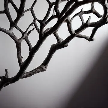 Tree branches in close-up black and white Stock-Fotos