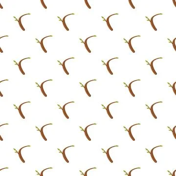 Tree branches growing small green leaves pattern Illustrazione stock